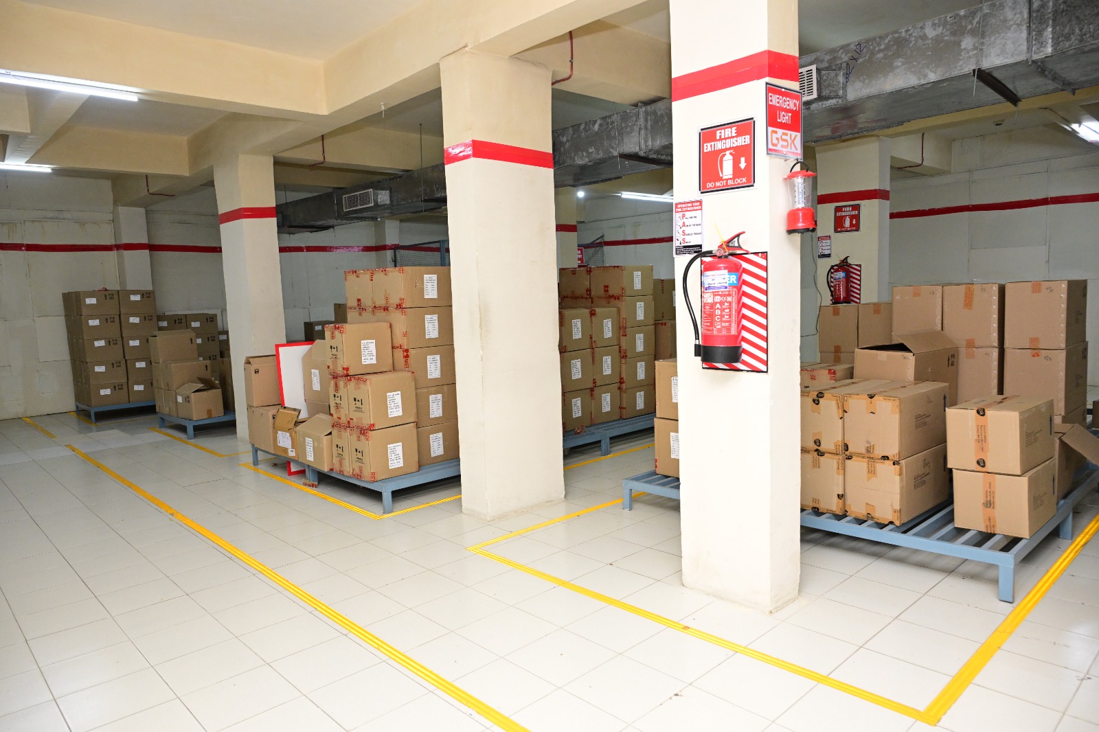 Pharma Storage Zone — Demarcated Pallet Bays